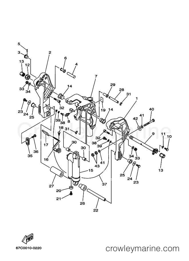 Yamaha Motors FT25B (68U) [010] - BRACKET 1