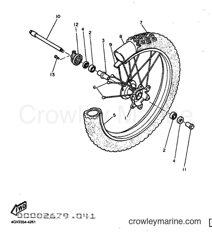 1998 Dirt Bike TT600E - TT600E (4LW4) [010] - FRONT WHEEL