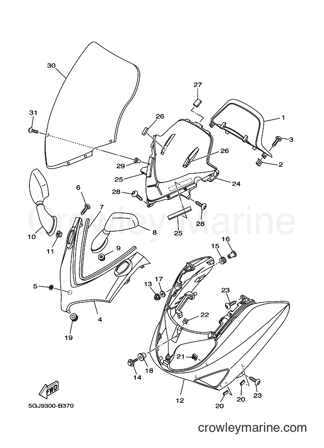 Yamaha Motors XP500 (5GJ9) [090] - WINDSHIELD
