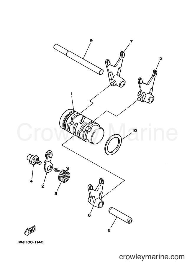 1992 Dirt Bike YZ125 - YZ125 (4DB2) [030] - SHIFT CAM & FORK