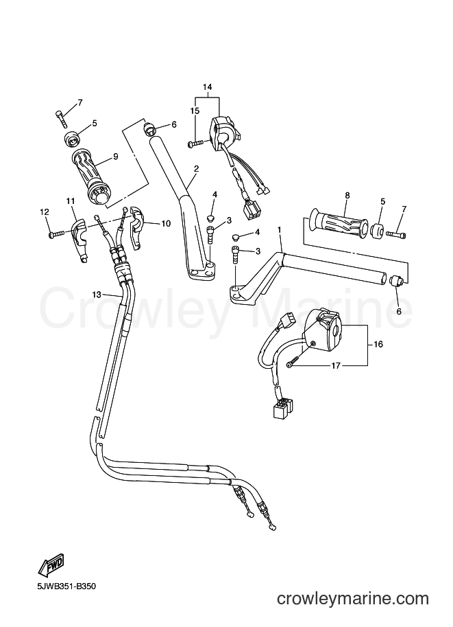 2003 Sport Bike FJR1300 - FJR1300 (5JWA) [040] - STEERING HANDLE & CABLE