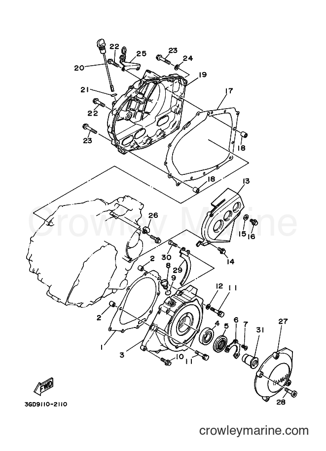 1993 ATV YFM350X - YFM350X (3GDC) [010] - CRANKCASE COVER 1
