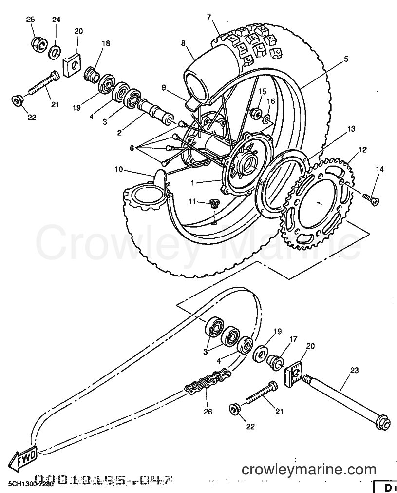 1999 Dirt Bike TT600R - TT600R (5CH2) [030] - REAR WHEEL