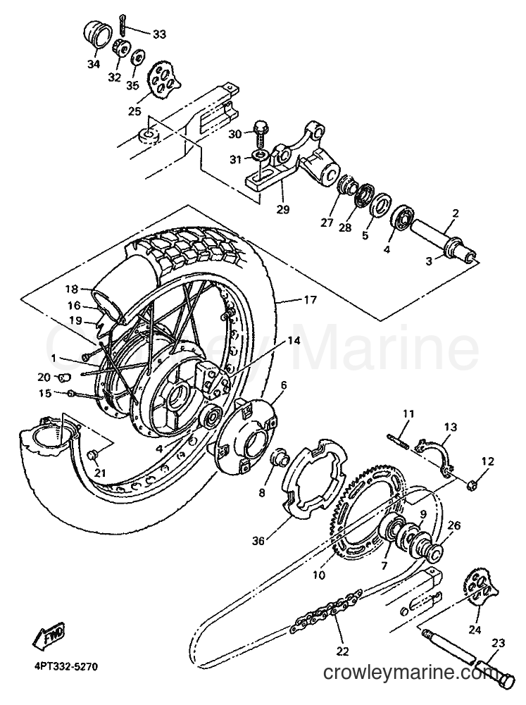 Yamaha Motors XT600E (4SK1) [999] - REAR WHEEL
