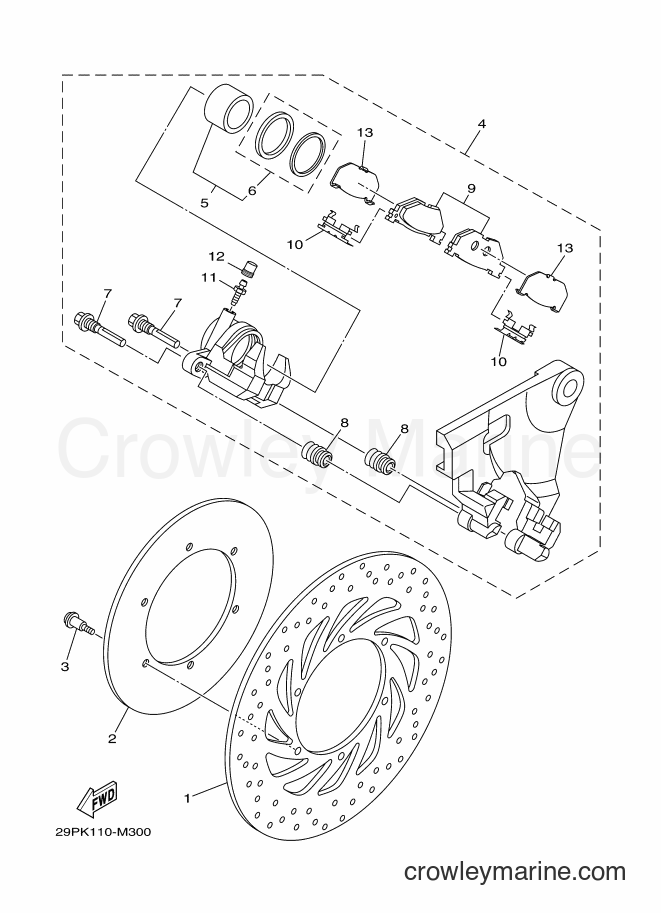 2013 Cruiser XV1900CU - XV1900CU (29PM) [010] - REAR BRAKE CALIPER