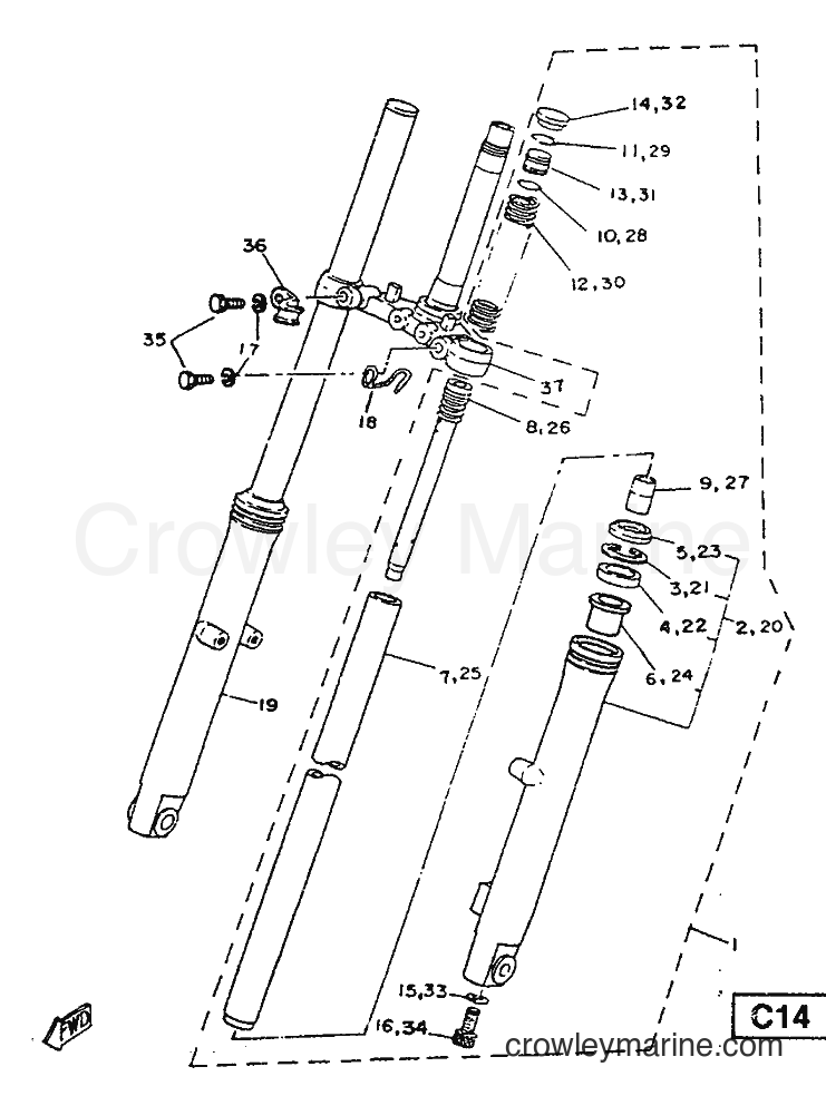 1987 Street Bike SR125 - SR125 (2JW) [999] - FRONT FORK