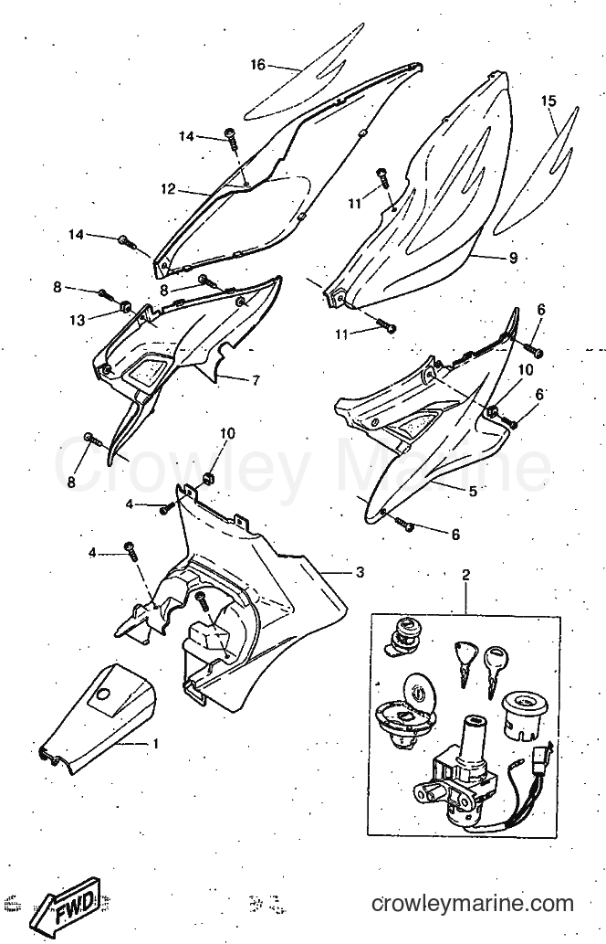 1997 Scooter YQ50 - YQ50 (5CK1) [999] - SIDE COVER