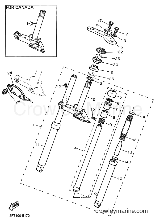 1995 Dirt Bike PW50 - PW50 (3PTF) [030] - FRONT FORK