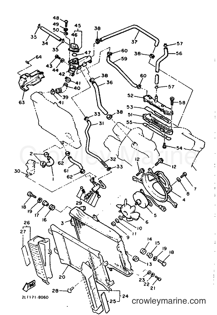 1990 Cruiser VMX12 - VMX12 (3LR2) [999] - RADIATOR & HOSE