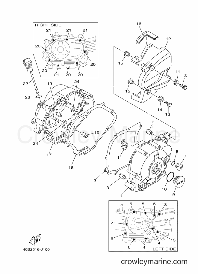 2013 Scooter T110C - T110C (40B6) [010] - CRANKCASE COVER 1