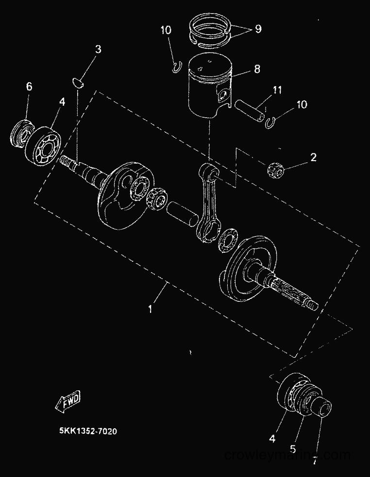 1999 Scooter YN100 - YN100 (5KK1) [99A] - CRANKSHAFT & PISTON