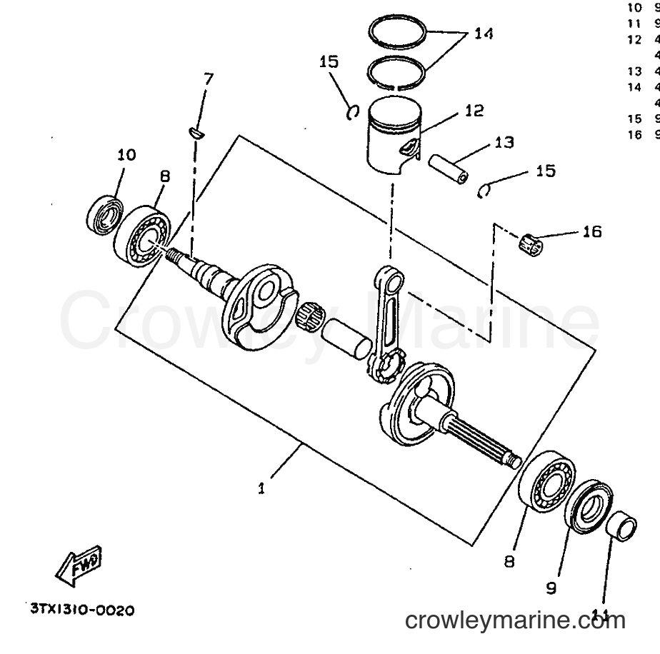 1994 Scooter CW65 - CW65 (4GP2) [999] - CRANKSHAFT & PISTON