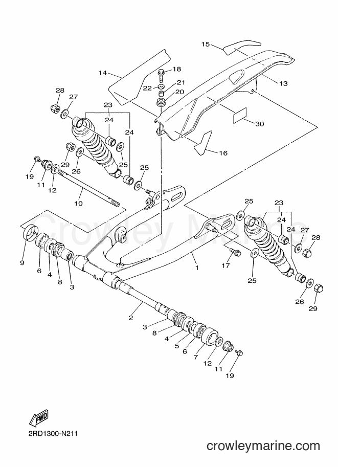 2016 Street Bike SR400 - SR400 (2RDB) [010] - REAR ARM