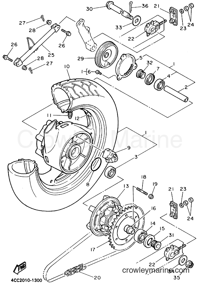 Yamaha Motors FJ1200A (4CR6) [010] - REAR WHEEL