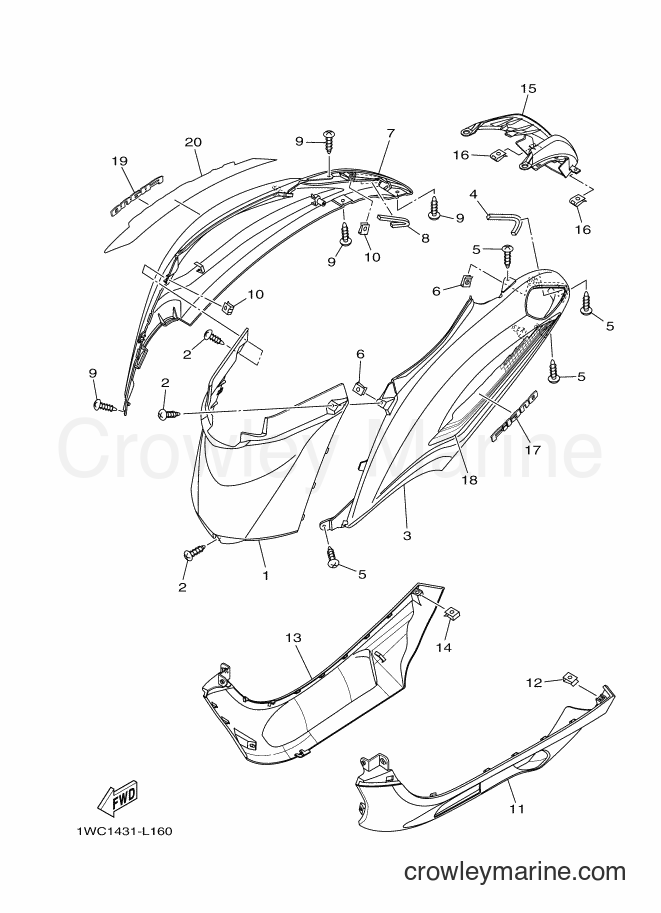 2012 Scooter XC115S - XC115S (1WC1) [010] - SIDE COVER