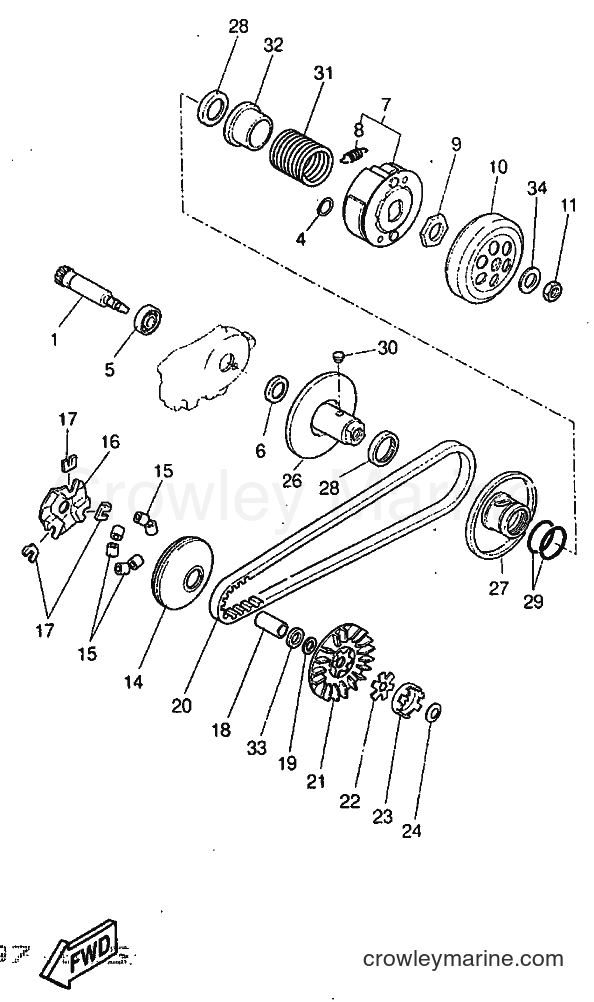 1997 Scooter YQ50 - YQ50 (5BS1) [999] - CLUTCH