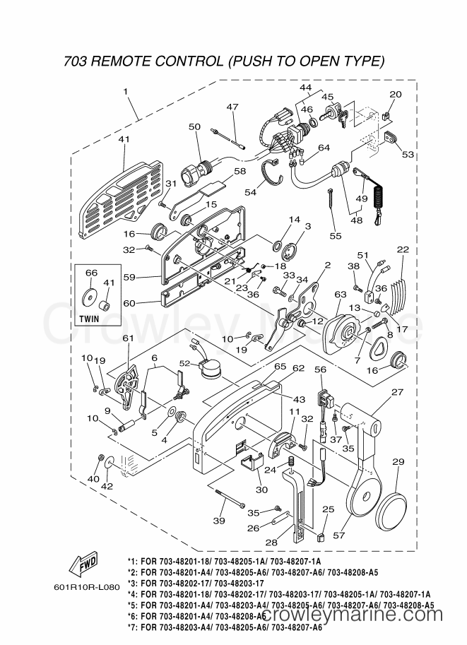 Yamaha Motors RIGGING REMOCON-2012 (601R) [010] - REMOTE CONTROL ASSY 4