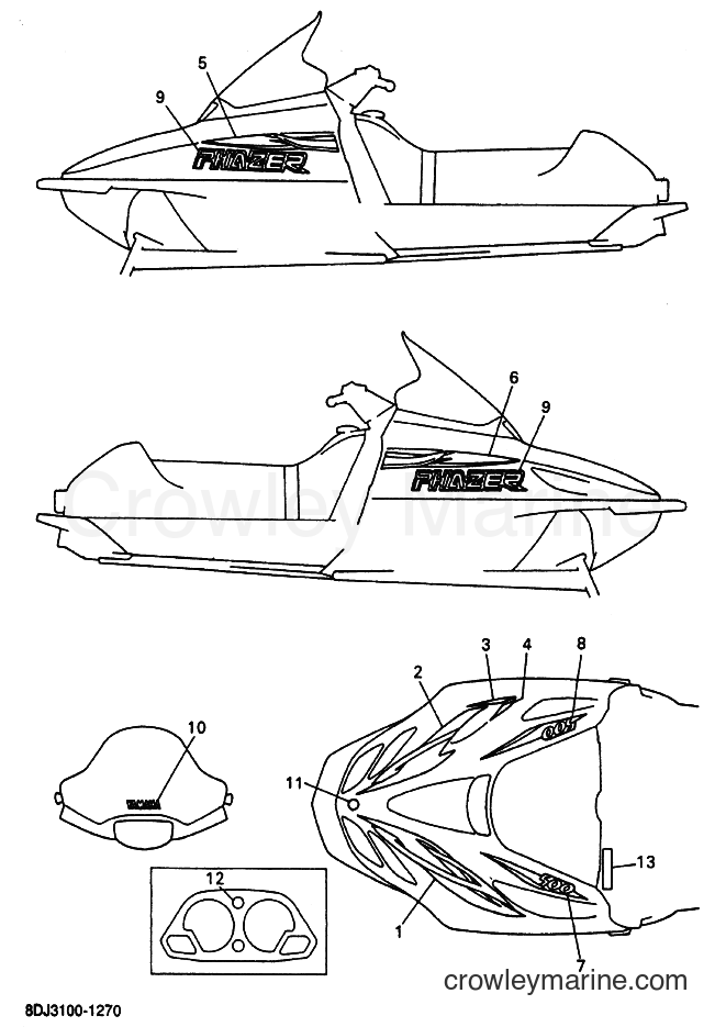 2001 Snowmobile PZ500 - PZ500 (8DJ3) [020] - EMBLEM