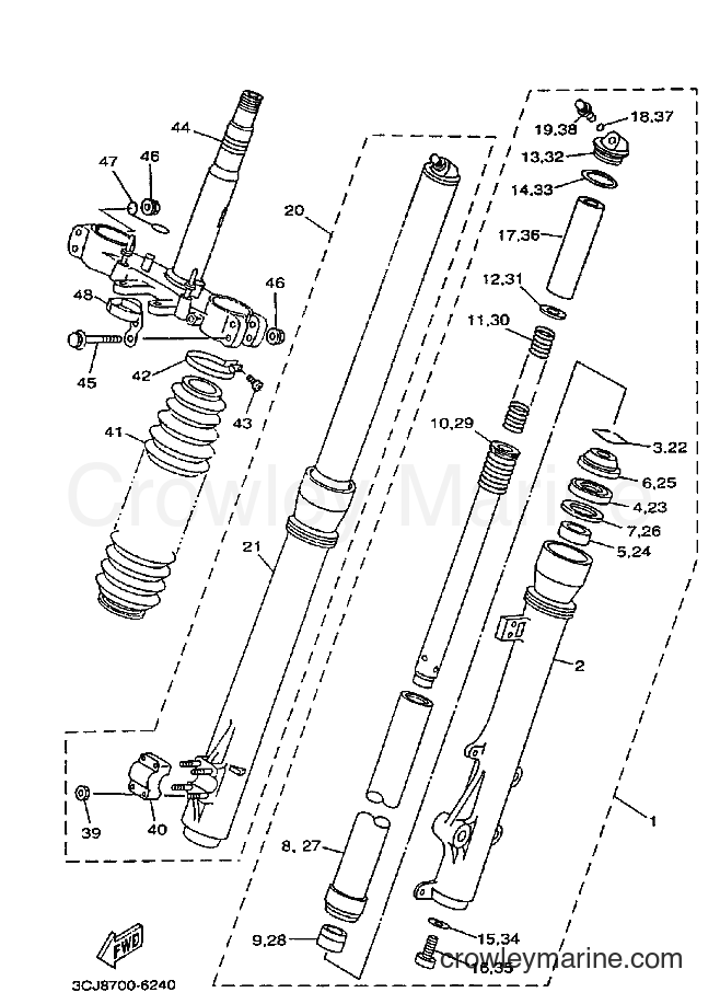 1996 Dirt Bike DT200R - DT200R (3CJ8) [010] - FRONT FORK