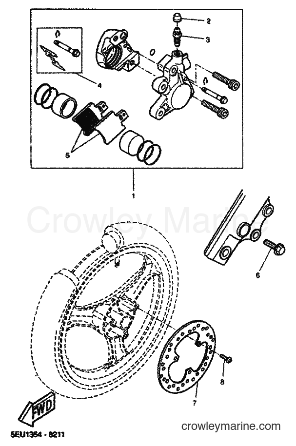 2001 Scooter YH50 - YH50 (5PF1) [010] - FRONT BRAKE CALIPER