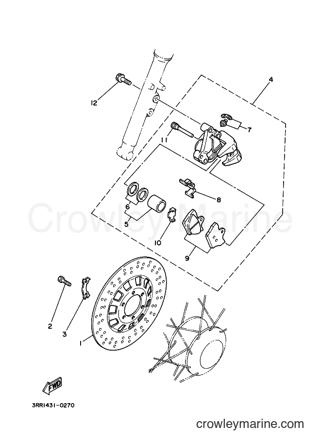 Yamaha Motors TZR150 (3RR6) [010] - FRONT BRAKE CALIPER