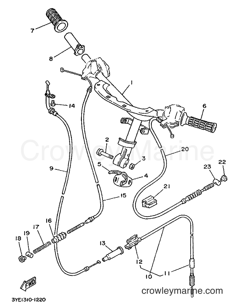 Yamaha Motors CY50 (3SA5) [010] - STEERING HANDLE & CABLE