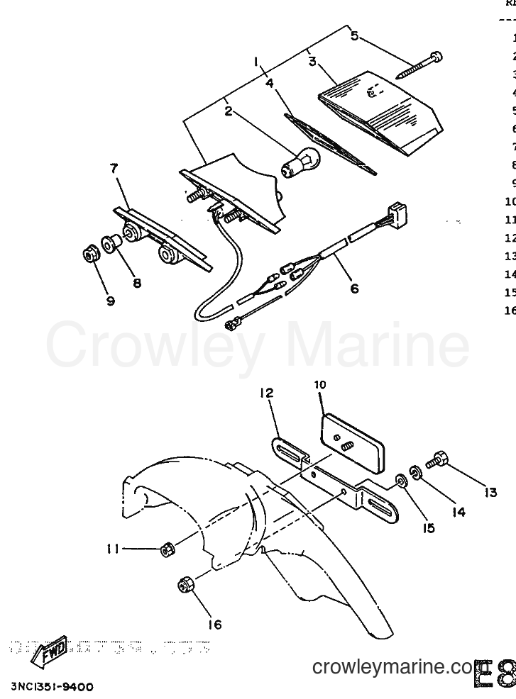 1989 Dirt Bike DT125R - DT125R (3PY1) [999] - TAILLIGHT