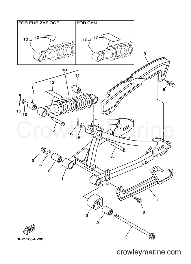 Yamaha Motors TT-R90E (3P27) [010] - REAR ARM & SUSPENSION