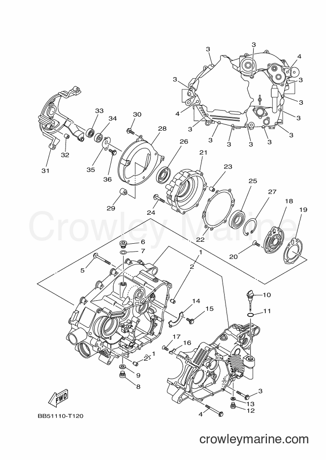 Yamaha Motors YFM450FWBD (BB53) [010] - CRANKCASE