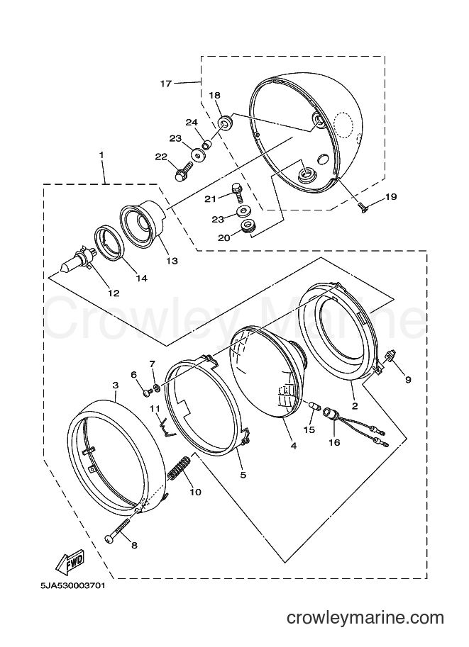 Yamaha Motors XV1600A (5JA8) [010] - HEADLIGHT