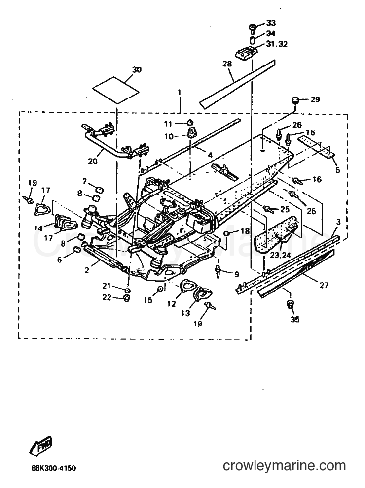 1994 Snowmobile VT480TF - VT480TF (88K4) [010] - FRAME
