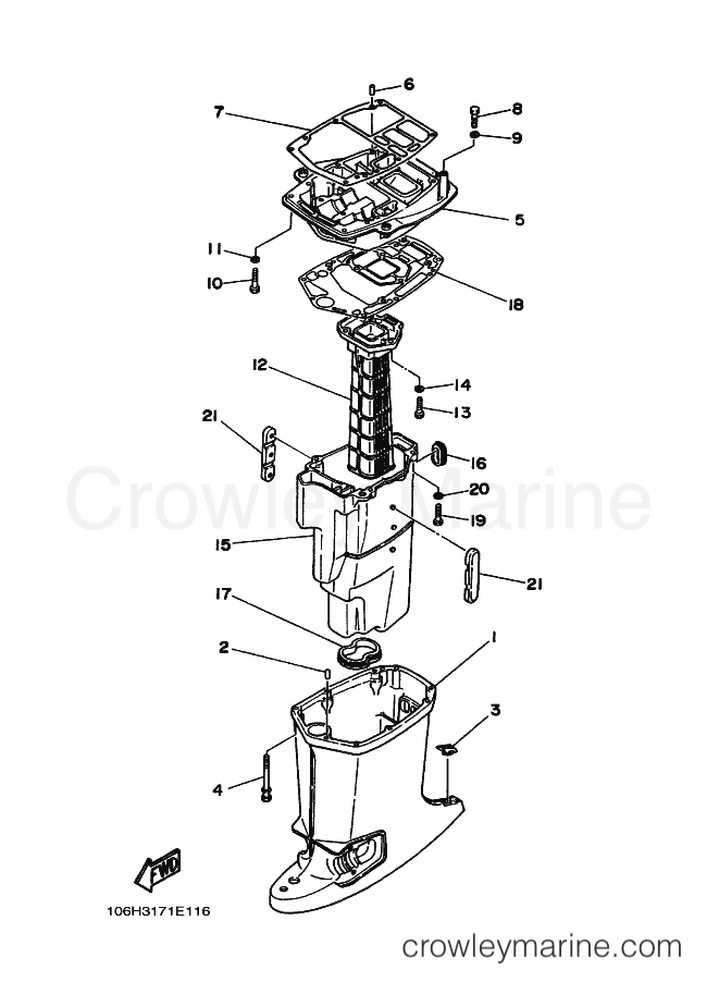 Yamaha Motors 70B (6H3) [030] - UPPER CASING