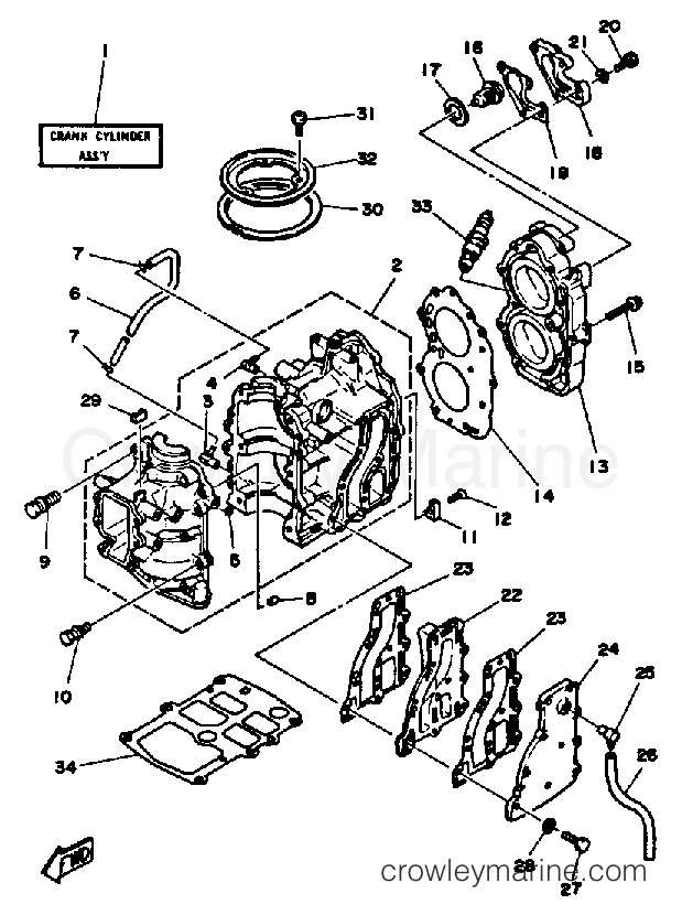 Yamaha Motors 15SH - CRANKCASE CYLINDER