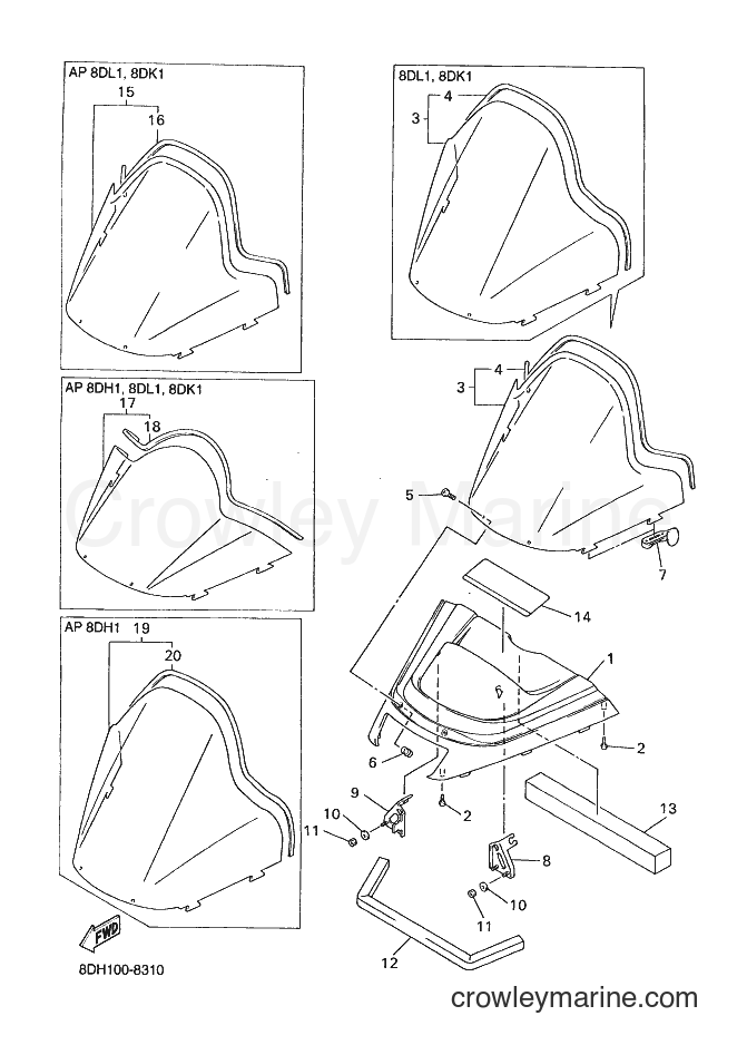 Yamaha Motors VX700ZER (8DK1) [020] - WINDSHIELD