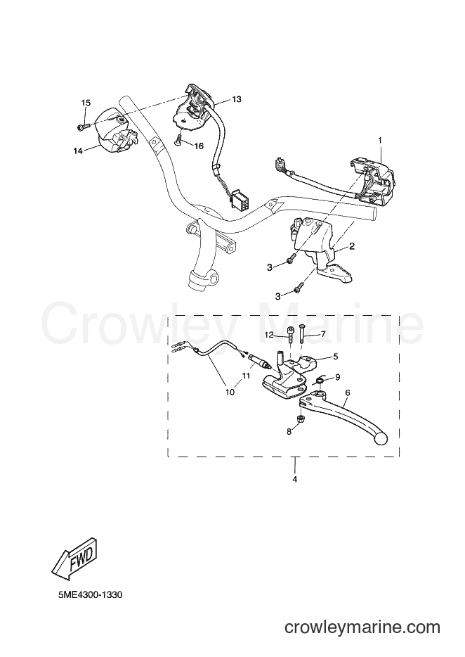 2002 Scooter YQ100 - YQ100 (5ME6) [010] - HANDLE SWITCH & LEVER