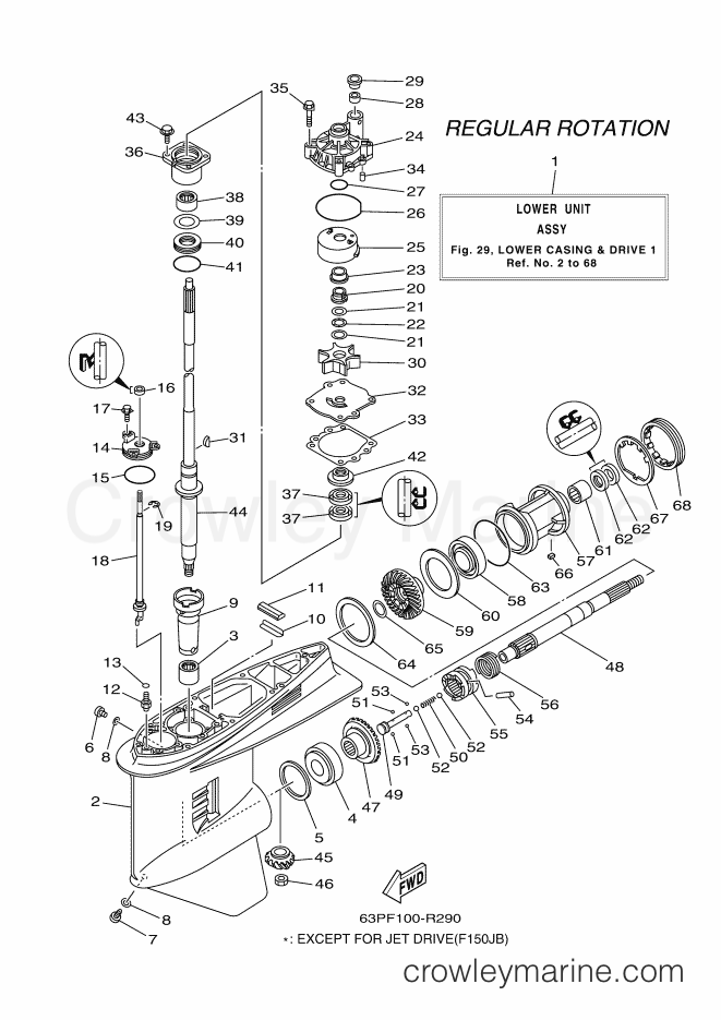 Yamaha Motors F150B (63PF) [310] - LOWER CASING & DRIVE 1
