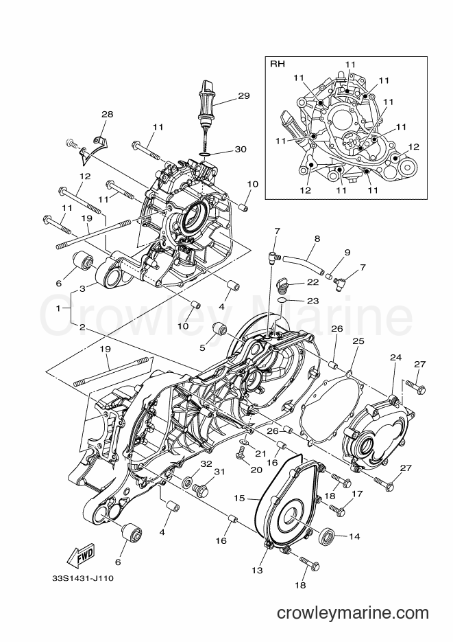 Yamaha Motors AL125 (33S9) [010] - CRANKCASE