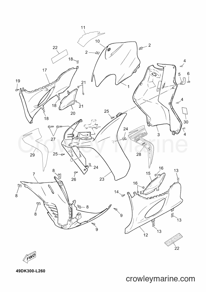 Yamaha Motors CS50M (49DM) [010] - LEG SHIELD