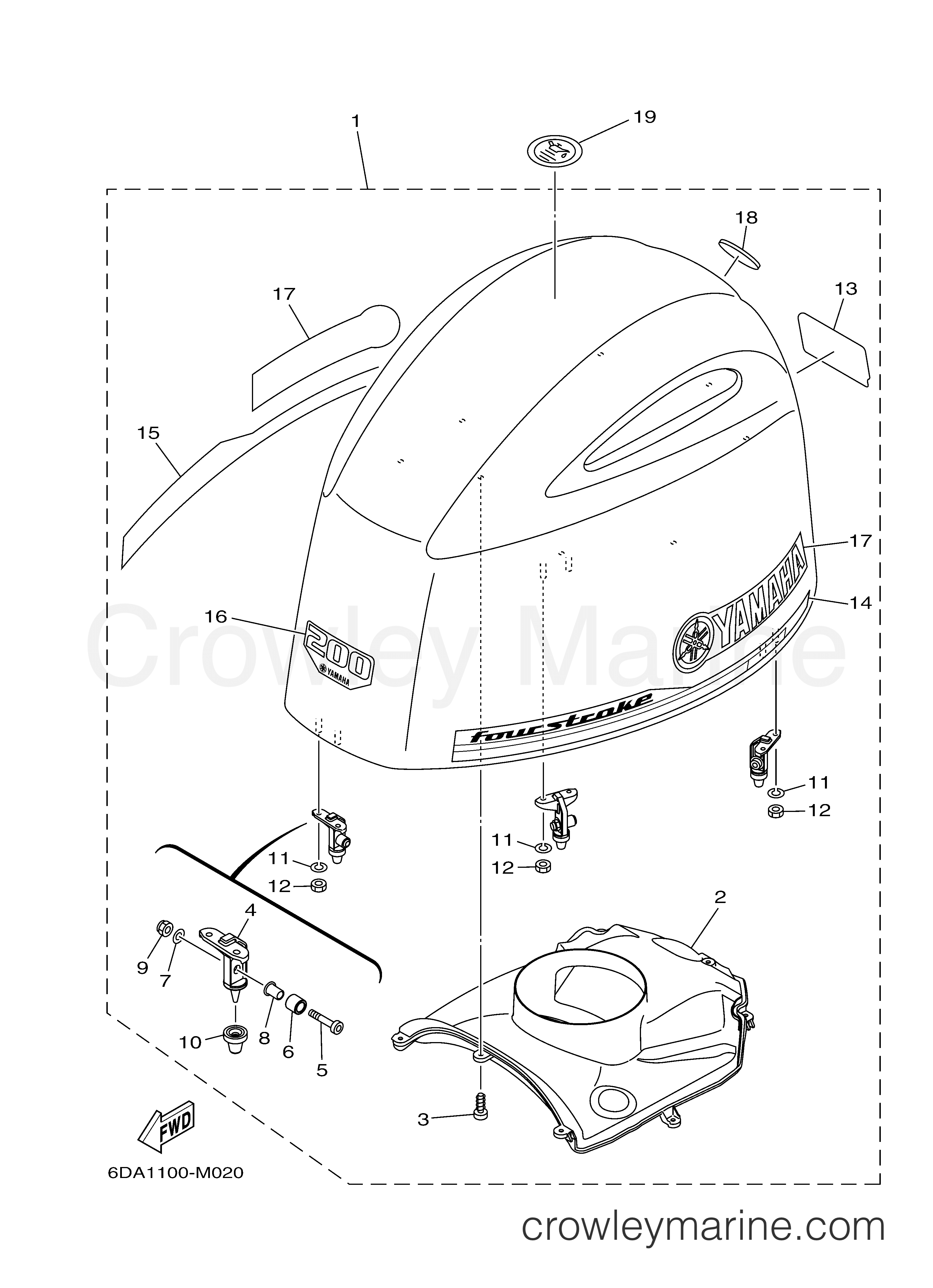 Yamaha Motors LF200XCA - TOP COWLING