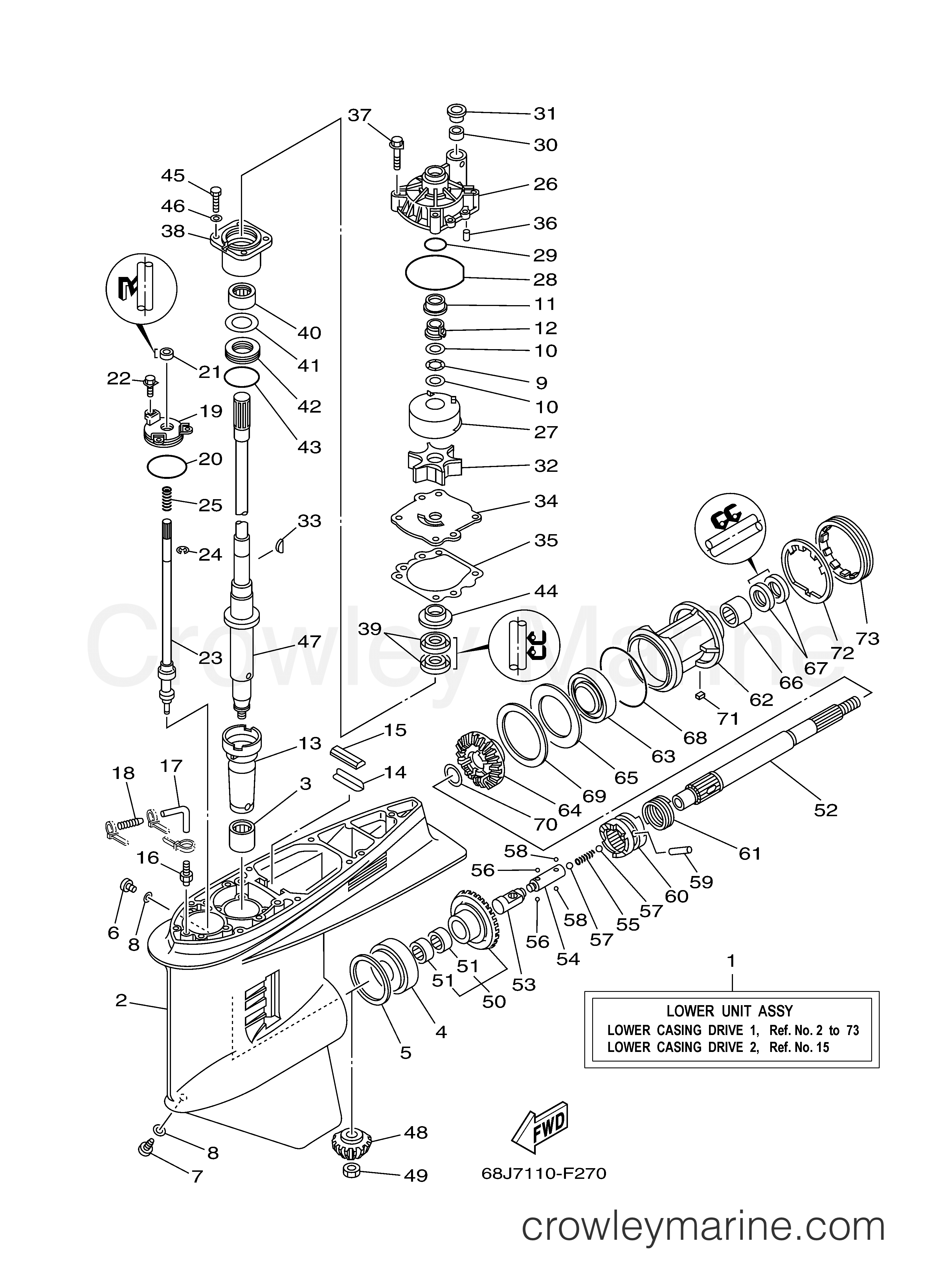 Yamaha Motors VZ150TLR - LOWER CASING DRIVE 1