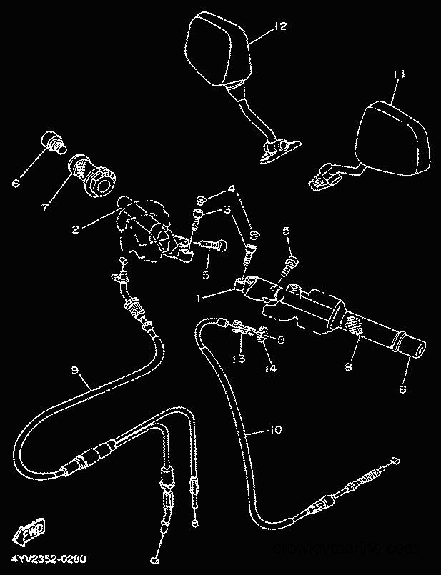 2000 Scooter TZR50 - TZR50 (4YV2) [000] - STEERING HANDLE & CABLE