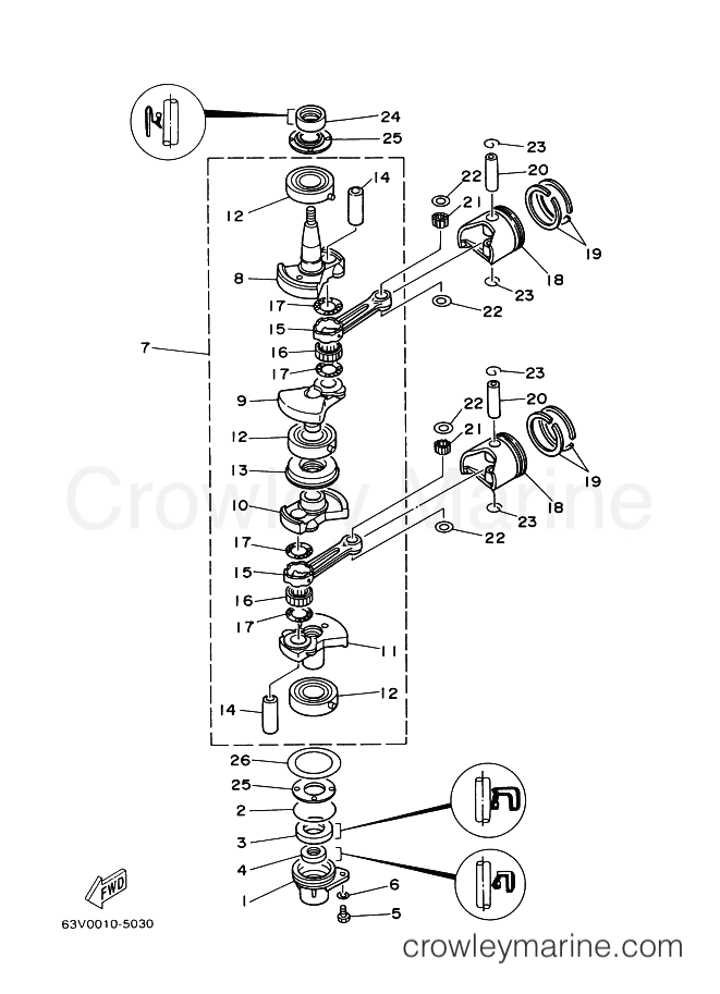 Yamaha Motors 9.9F (63V) [100] - CRANKSHAFT & PISTON