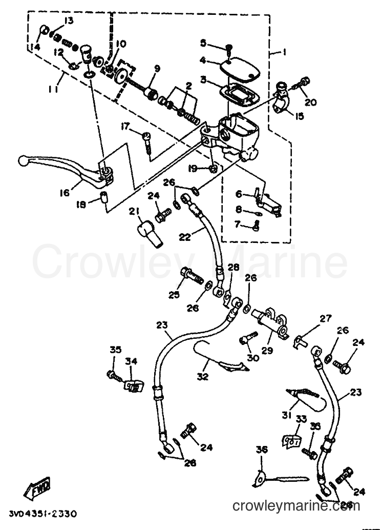 1992 Street Bike TDM850 - TDM850 (4CM2) [999] - FRONT MASTER CYLINDER