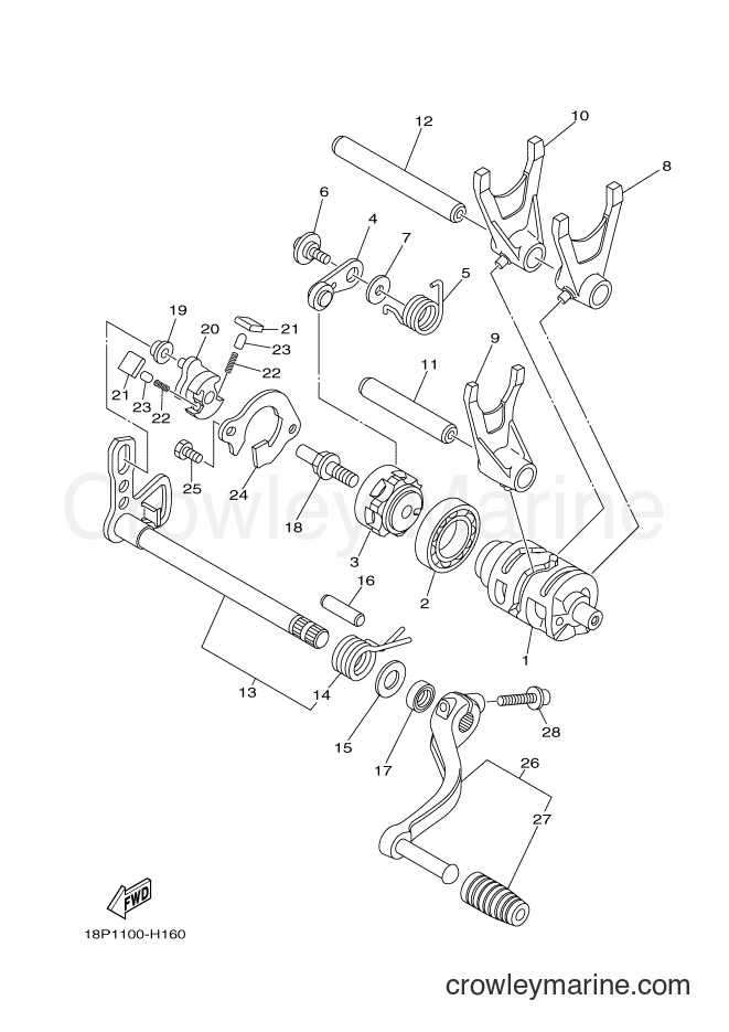 Yamaha Motors YFZ450R (18PS) [010] - SHIFT CAM & FORK