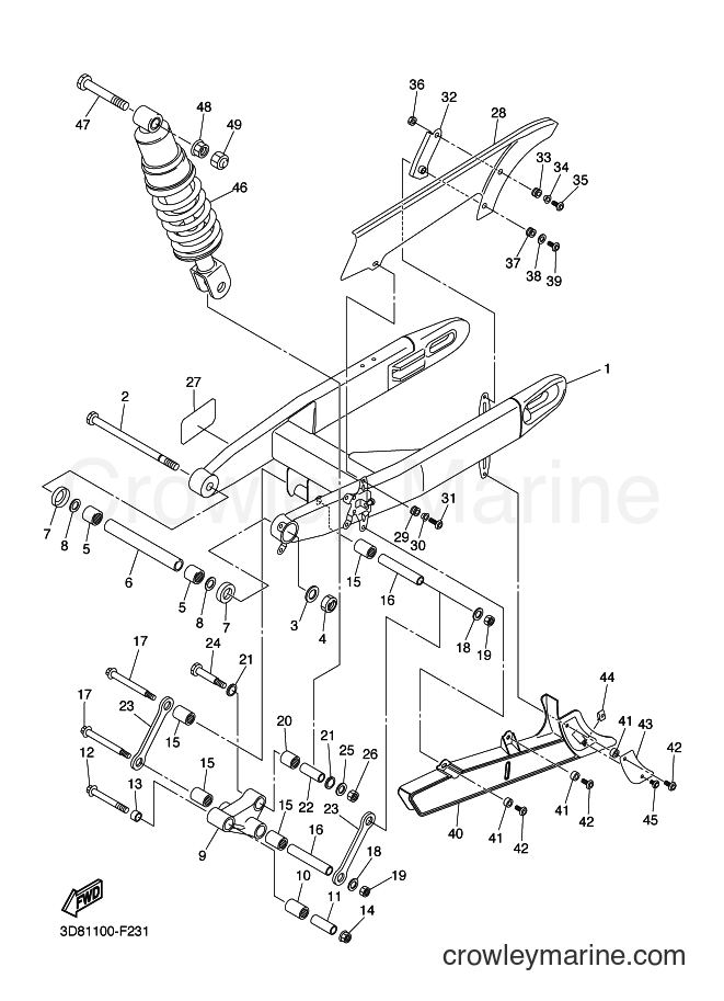 Yamaha Motors XVS1300A (11C1) [030] - REAR ARM & SUSPENSION