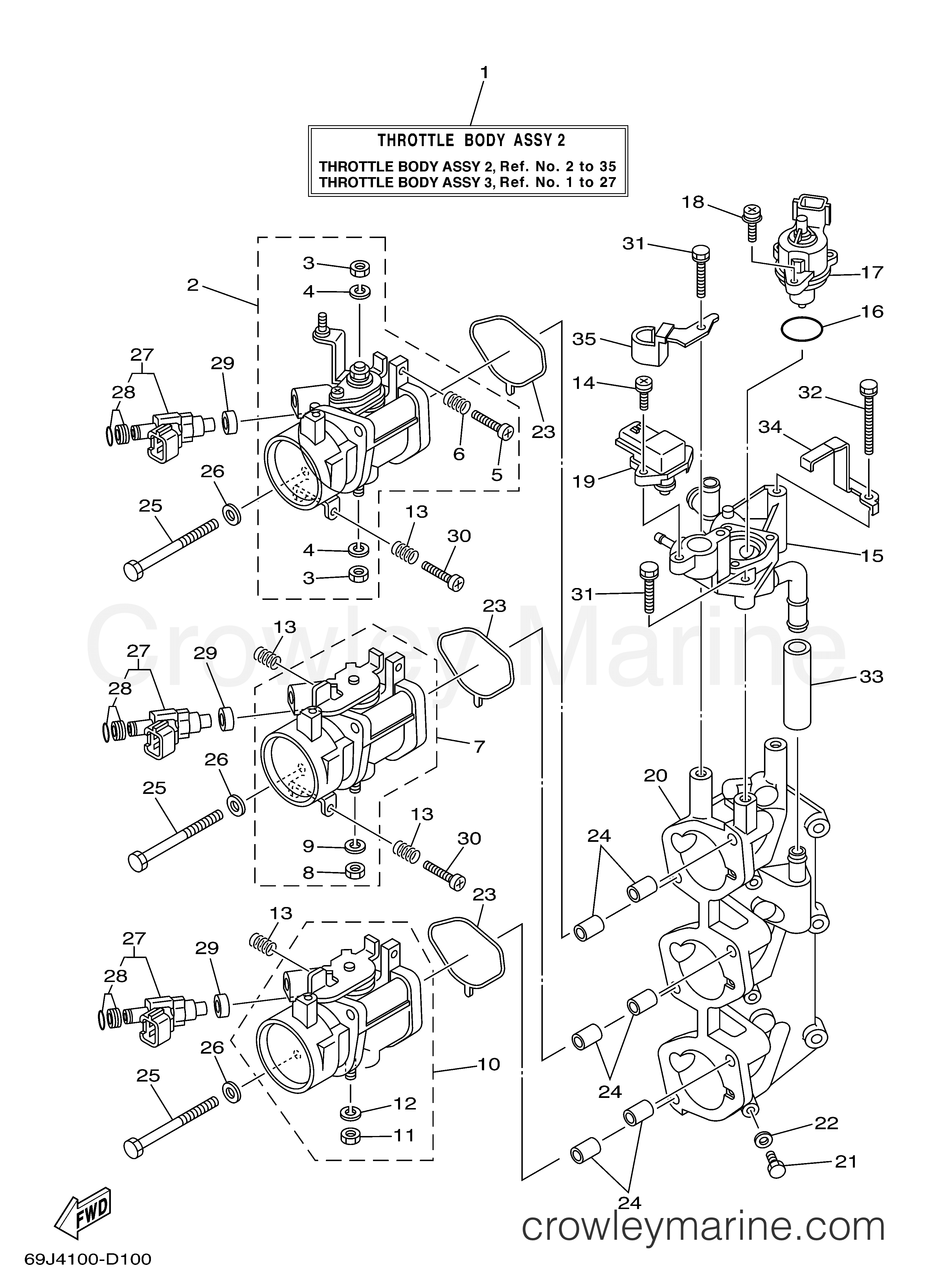 Yamaha Motors F200TXRD - THROTTLE BODY ASSY 2