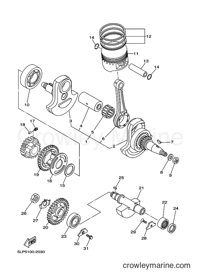 2003 ATV YFM660R - YFM660R (5LP9) [030] - CRANKSHAFT. PISTON