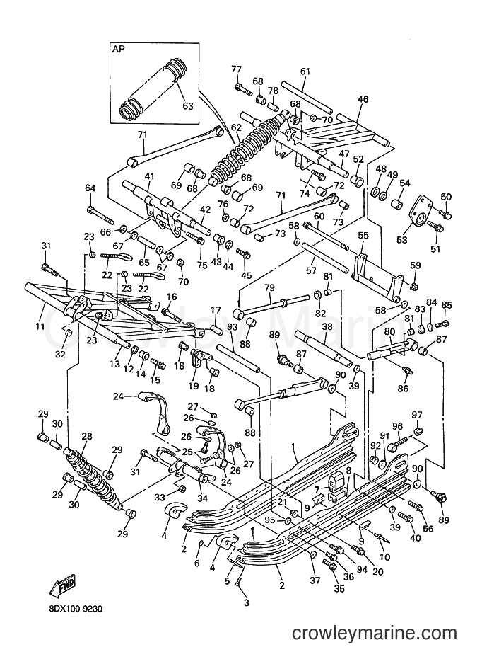 1999 Snowmobile VT500XL - VT500XL (8DX1) [030] - TRACK SUSPENSION 2