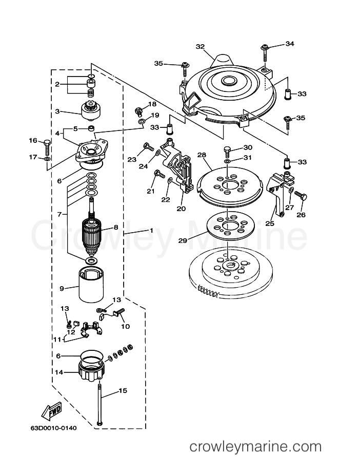 Yamaha Motors 40V (63D) [020] - STARTING MOTOR