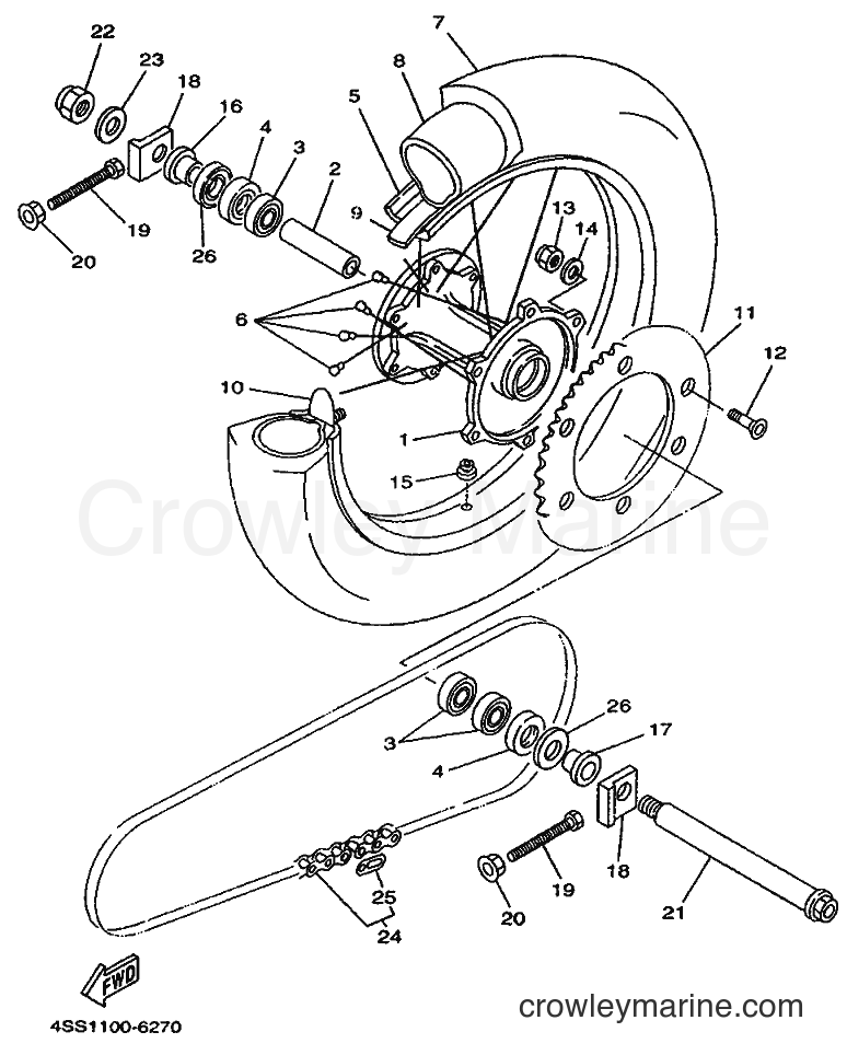 Yamaha Motors YZ125 (4SS2) [999] - REAR WHEEL